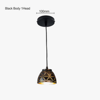 Industrial black metal shade pendant light
