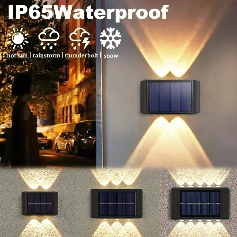 Solar LED wall light outdoor decorative waterproof