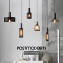 Industrial loft cement pendant lamps with wrought iron shade
