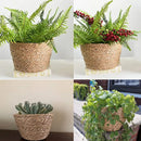 woven straw flower basket for indoor and outdoor decoration