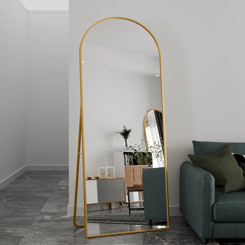 tempered glass tilting and wall-mounted standing mirror - vue 3 sur 6
