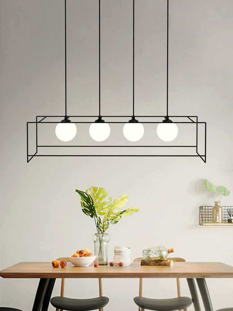 Modern pendant light with adjustable cable and LED bulb