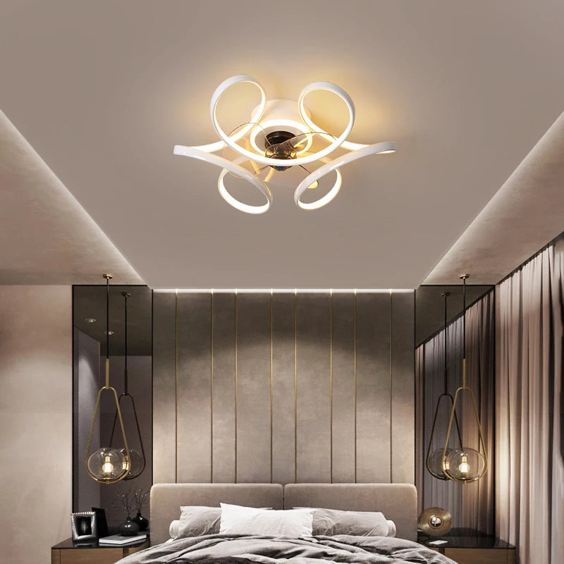Modern LED ceiling light with energy-saving lighting and remote control - vue 3 sur 16