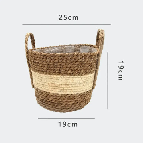 woven straw flower basket for indoor and outdoor decoration - vue 11 sur 18