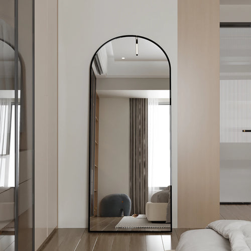 tempered glass tilting and wall-mounted standing mirror - vue 4 sur 6