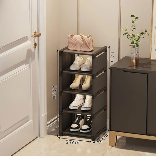 stackable and adjustable space-saving shoe organizer - vue 7 sur 15