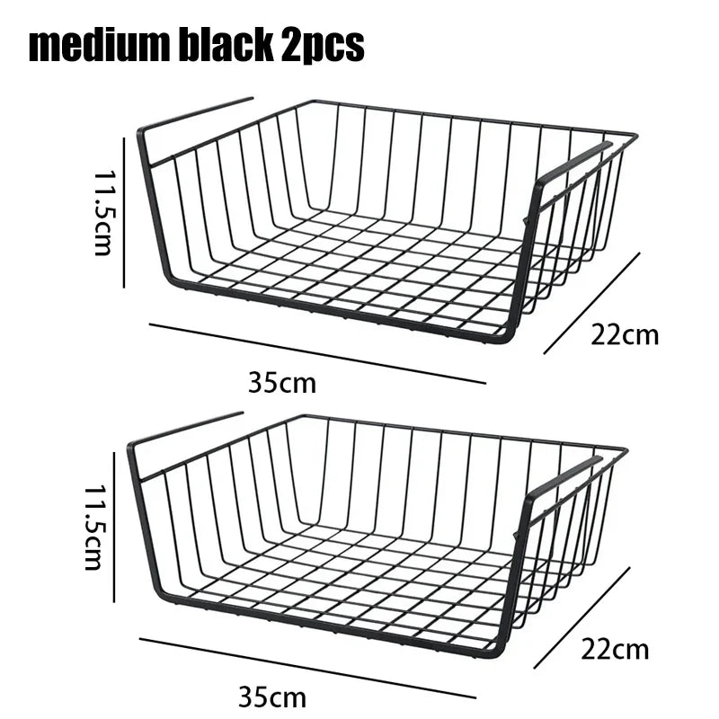 metal hanging storage basket for workspace and storage