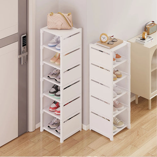 stackable and adjustable space-saving shoe organizer - vue 3 sur 15