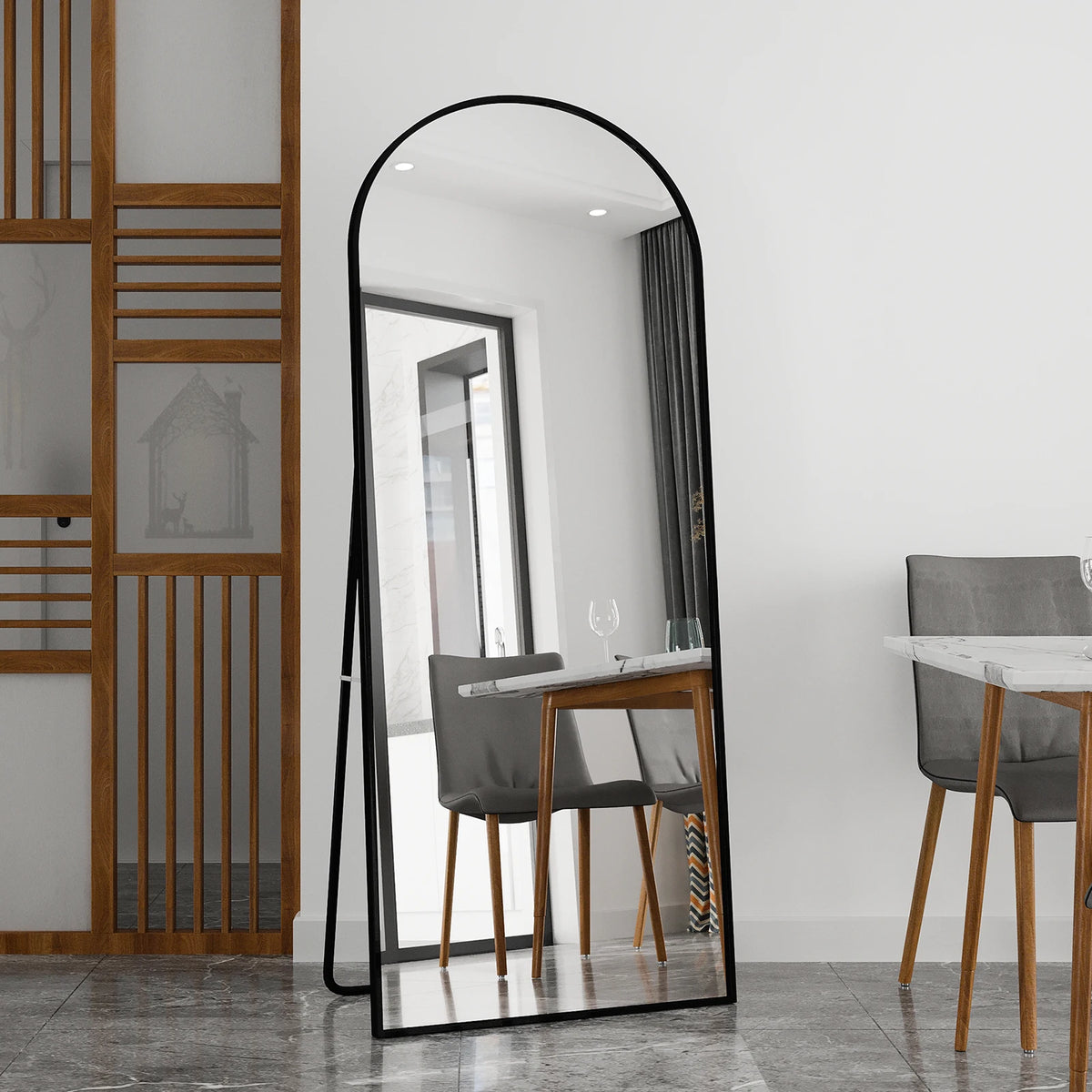 tempered glass floor mirror for interior decoration
