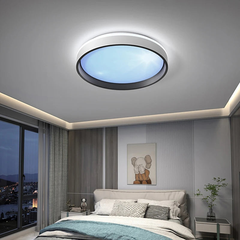 Smart LED ceiling light with remote control and adjustable brightness