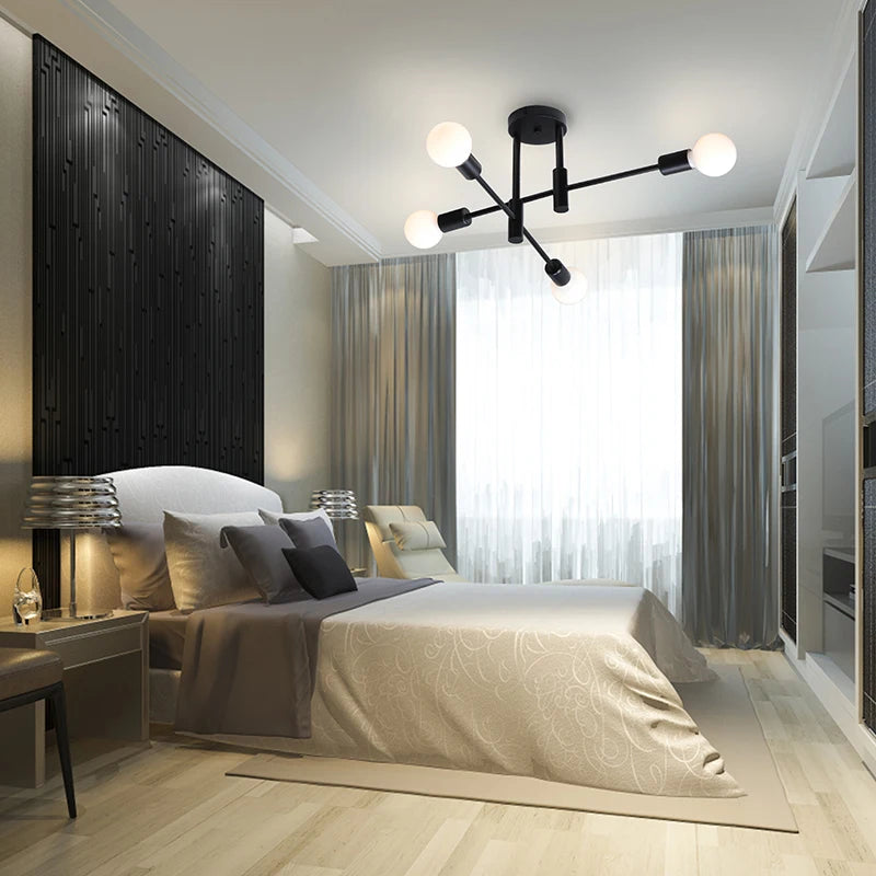 Nordic LED chandelier with creative simple luxury branches - vue 7 sur 7
