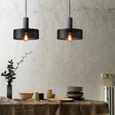Industrial loft cement pendant lamps with wrought iron shade