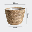 woven straw flower basket for indoor and outdoor decoration