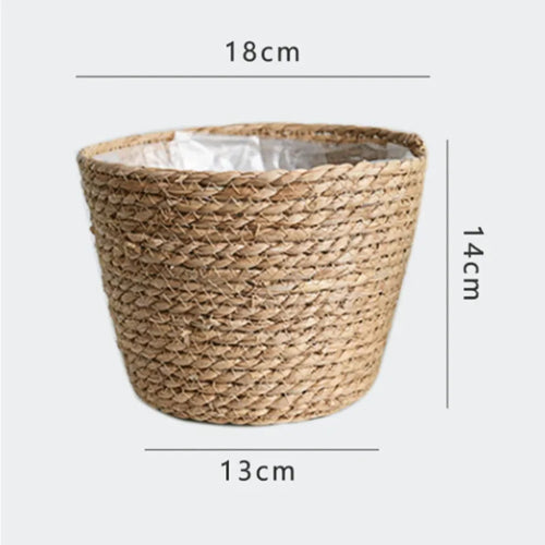 woven straw flower basket for indoor and outdoor decoration - vue 17 sur 18