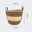 woven straw flower basket for indoor and outdoor decoration