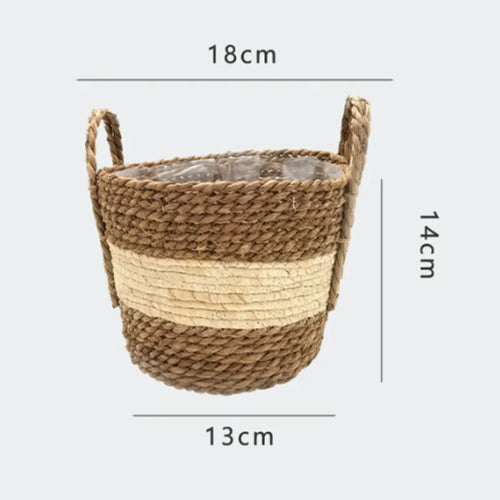woven straw flower basket for indoor and outdoor decoration - vue 10 sur 18