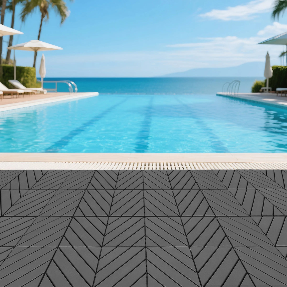 30 x 30 cm interlocking patio deck tiles, set of 44, outdoor plastic