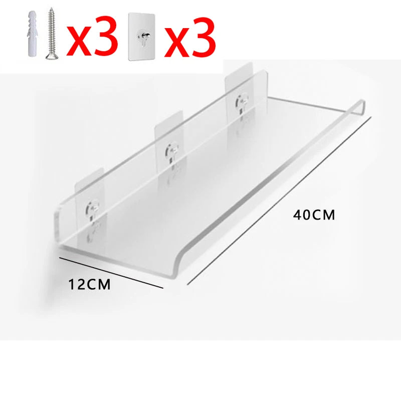 acrylic floating shelf for modern invisible storage