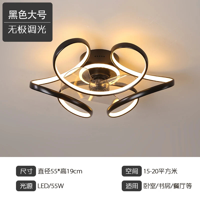 Modern LED ceiling light with energy-saving lighting and remote control - vue 13 sur 16