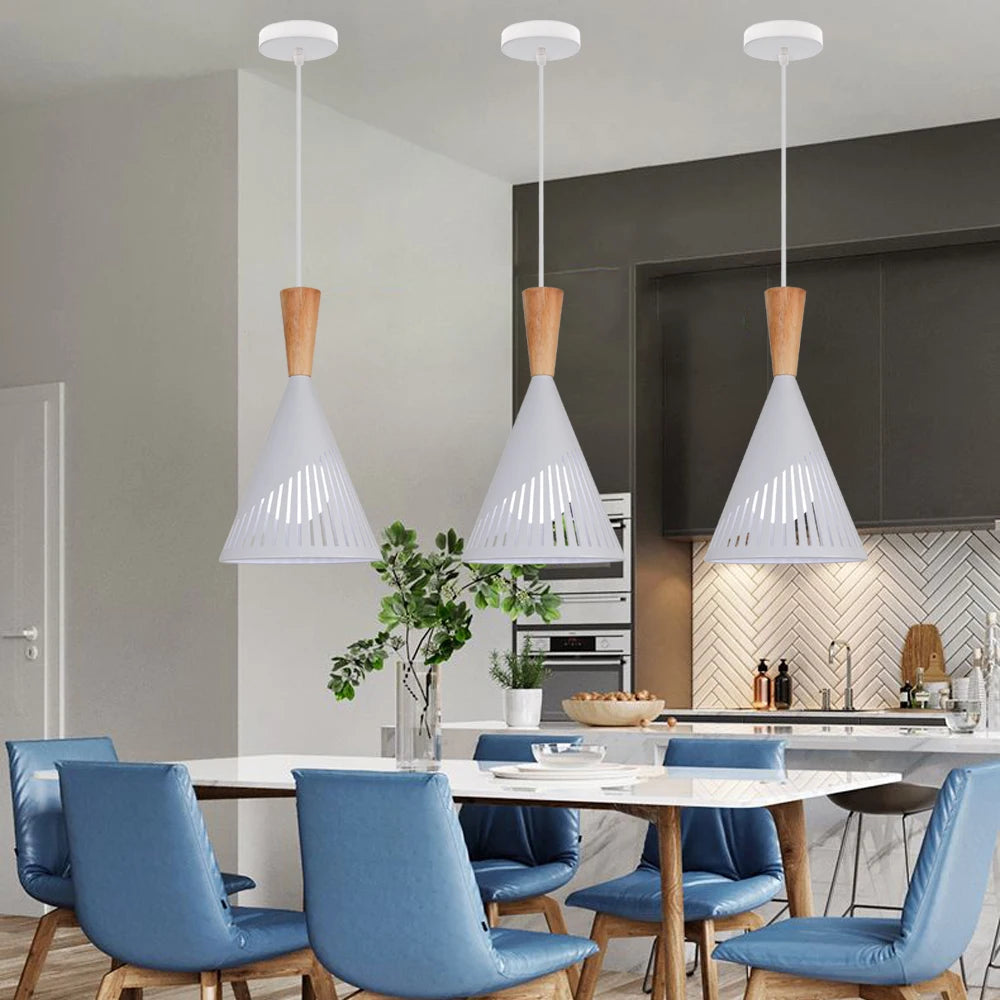 Modern Nordic pendant light with industrial retro decorative lampshade - vue 4 sur 9