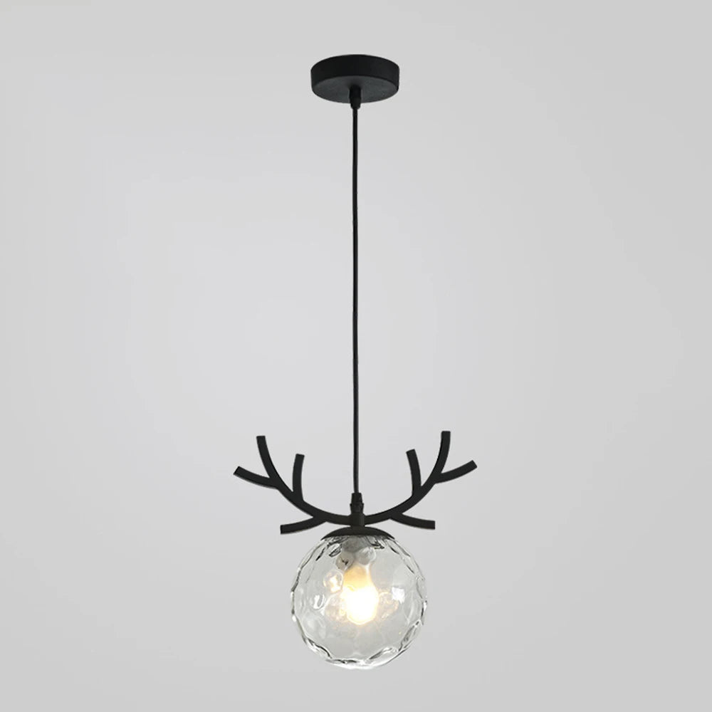 Vintage glass pendant light with modern gold finish - vue 8 sur 10