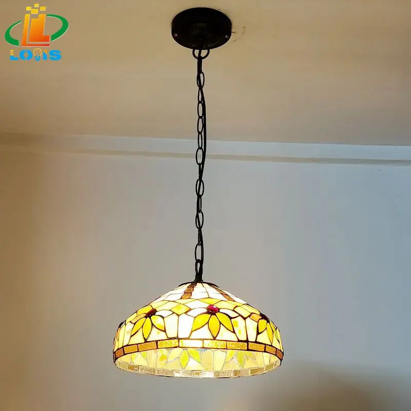 Tiffany leaf chandelier creative lighting for café restaurant bar