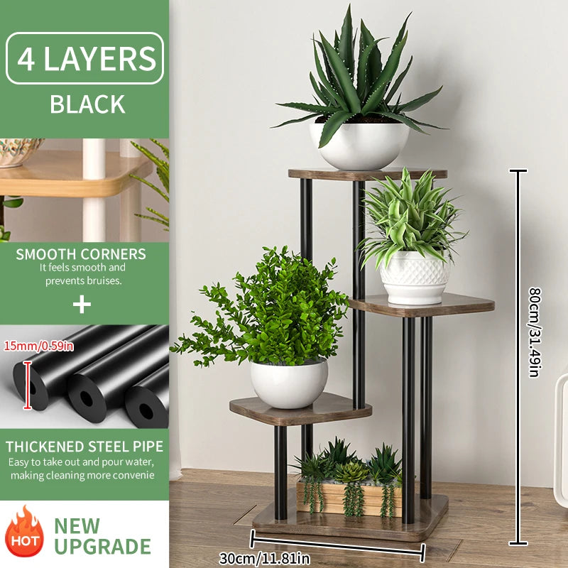 support en bois pour plantes et pots de fleurs intérieur - vue 7 sur 12
