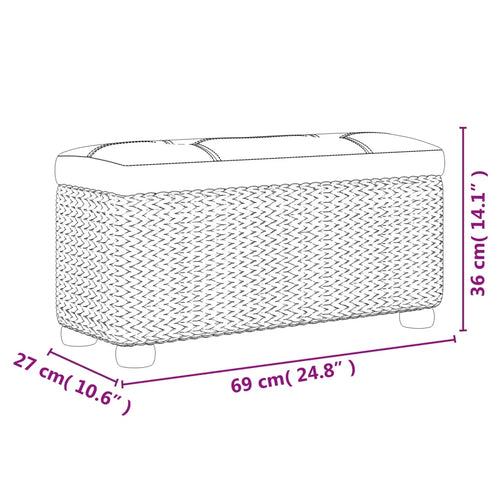 2PCS Storage Benches with cuship for Living Room Room Entryway Storage Ottoman for Blankets, Storage Toys rtan Woven - vue 7 sur 7