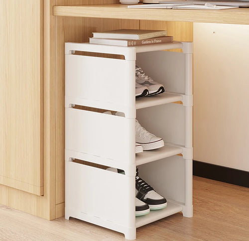 stackable and adjustable space-saving shoe organizer - vue 6 sur 15