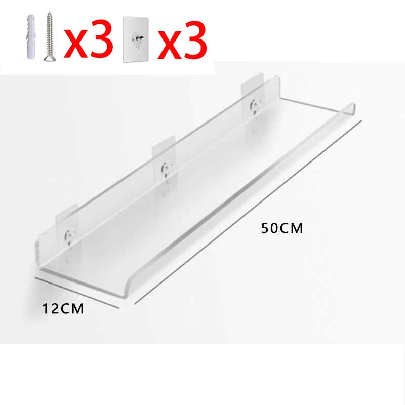 acrylic floating shelf for modern invisible storage
