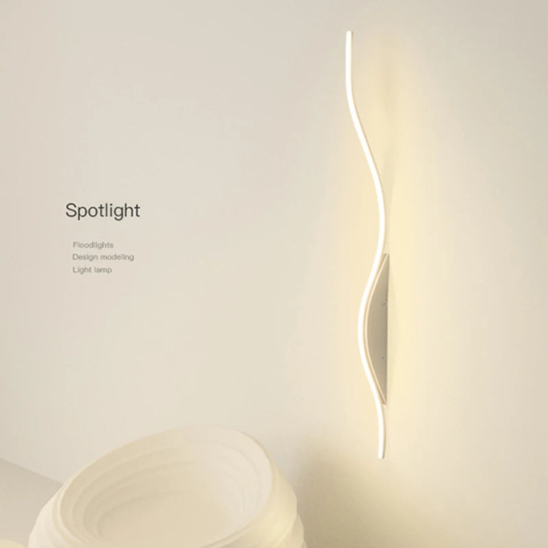 Modern S-shaped LED wall light for decorative lighting