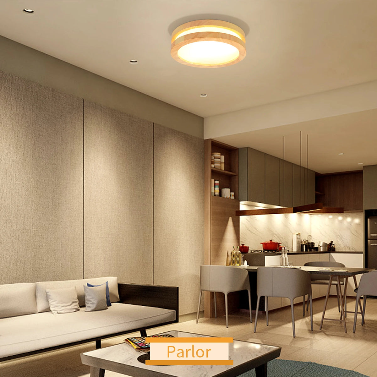 Modern surface mounted acrylic LED ceiling light - vue 4 sur 12