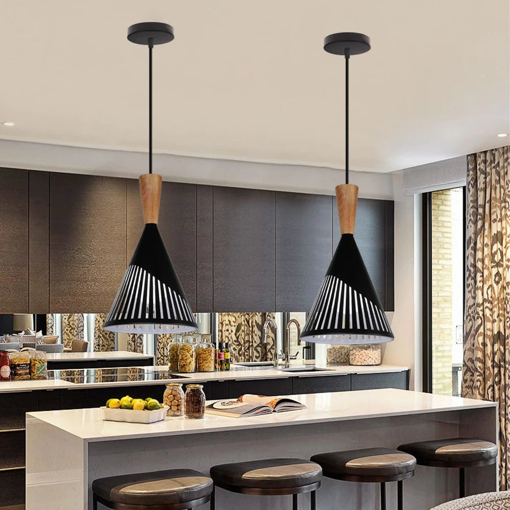 Modern Nordic design pendant lamp with retro industrial decorative shade