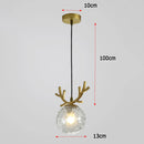 Vintage glass pendant light with modern gold finish