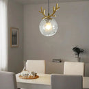 Vintage glass pendant light with modern gold finish