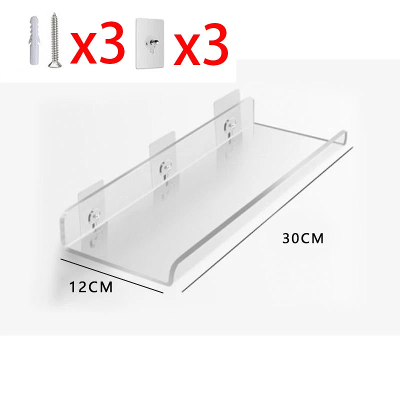 acrylic floating shelf for modern invisible storage