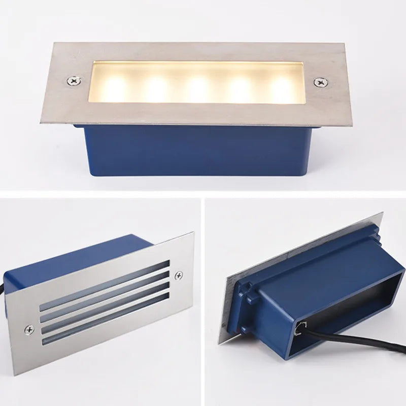 Waterproof IP65 3W 5W LED recessed ground light for stairs, garden, landscape or exterior wall 85–265V - vue 3 sur 13