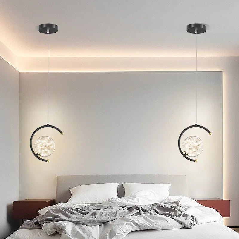 Nordic glass ball pendant light gypsophila style