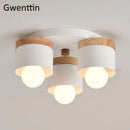 Modern wood and iron ceiling light for interior decoration