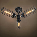 Vintage industrial ceiling light with metal cage
