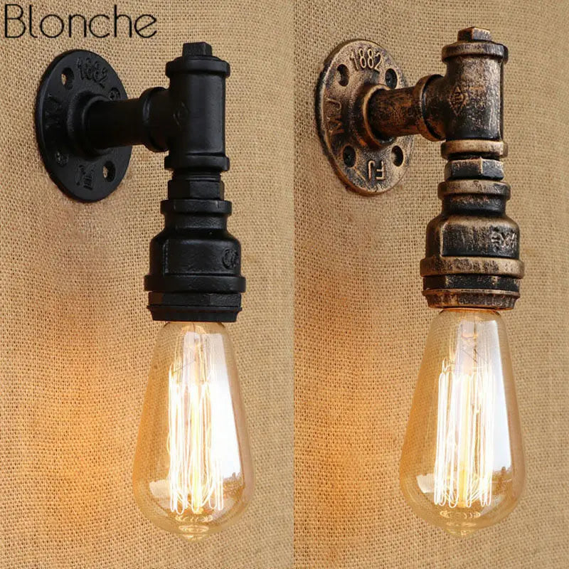 Retro industrial style iron wall light for interior decoration