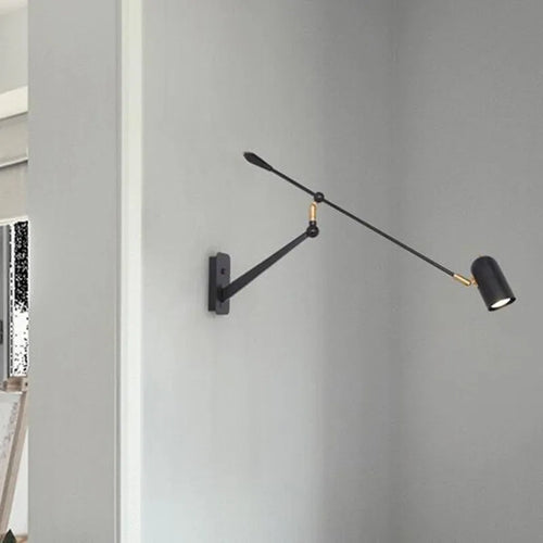 Retractable LED wall light with folding arm - vue 5 sur 10