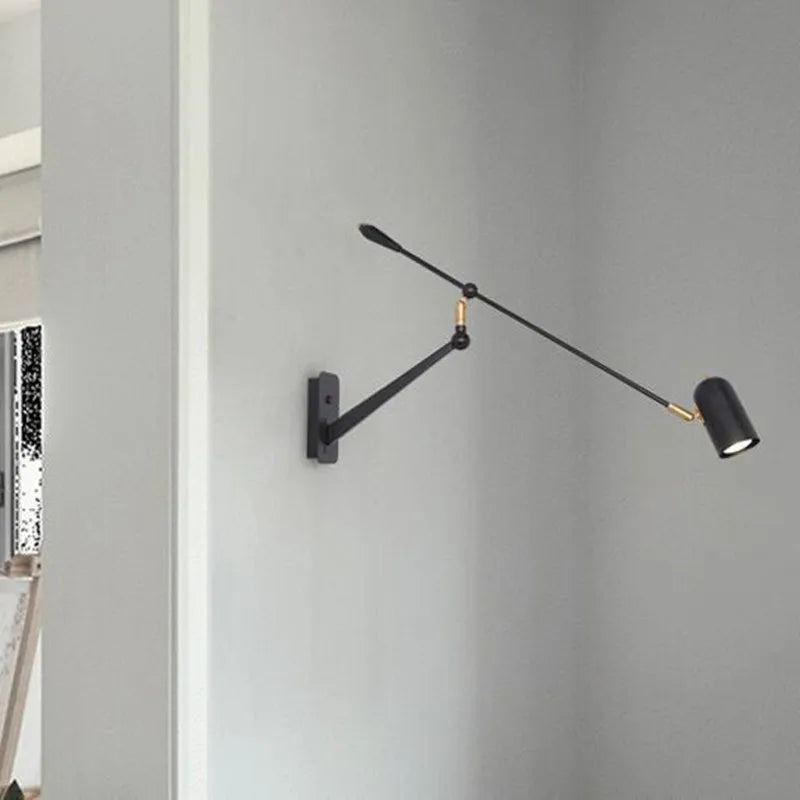 Retractable LED wall light with folding arm - vue 4 sur 10