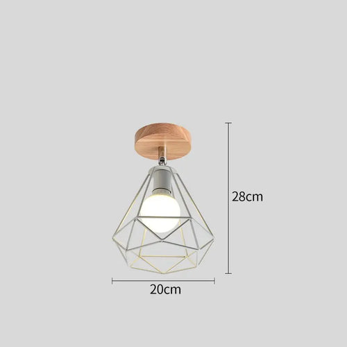 Modern nordic simple LED ceiling light in iron triangle - vue 9 sur 18