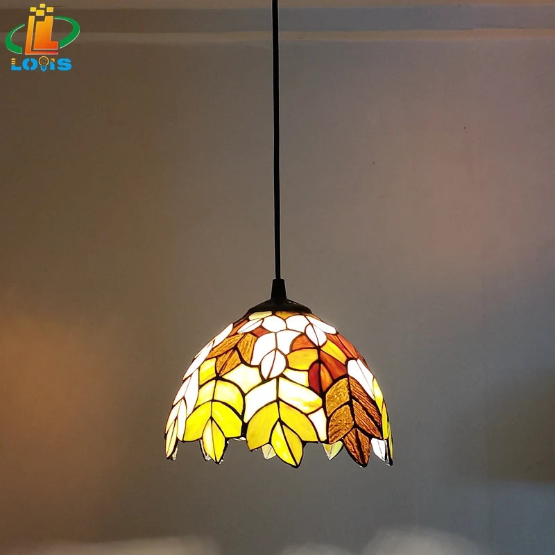 Tiffany-style glass chandelier for restaurants and retro cafés