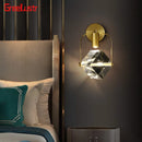 Modern luxury crystal LED wall light for home, bedside and hallway