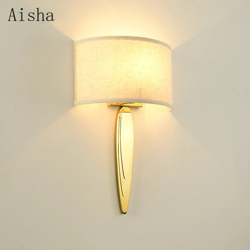 Fabric wall light for decorative lighting with modern design