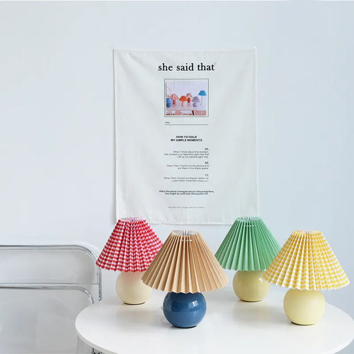 Korean pleated table lamp - vue 6 sur 25