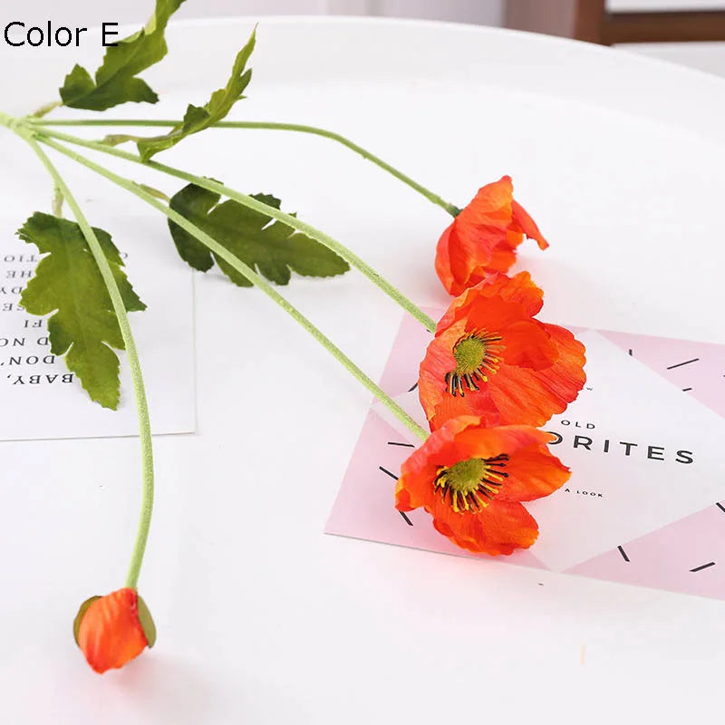 New artificial poppy flower garden decor for parties - vue 16 sur 26