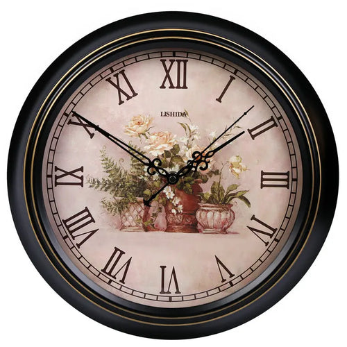 retro silent wall clock shabby chic style home decor